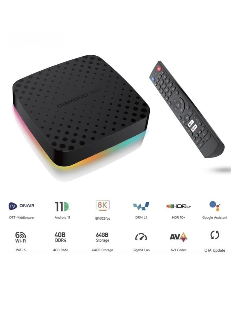 ACECONN - Diamond Pro Max TV Box Android 11 4GB RAM (DDR4) 64GB ROM - Image 1