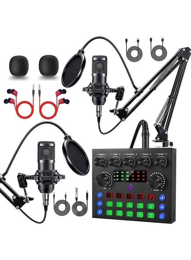 ALSO GO Podcast Equipment Bundle for 2, V8s Voice Changer with BM-800 Podcast Microphone Bundle for Podcasting, Recording, Singing, Streaming and Gaming - Image 1