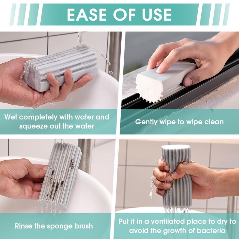 MR. SCRUB Damp Dusting Sponge Duster, 2 Pack Grey Dust Cleaning Sponge, Reusable Household Cleaning Sponge Tool for Blinds, floorboards, Fan Blades, Vents, Glass, Railings, Mirrors - Image 4
