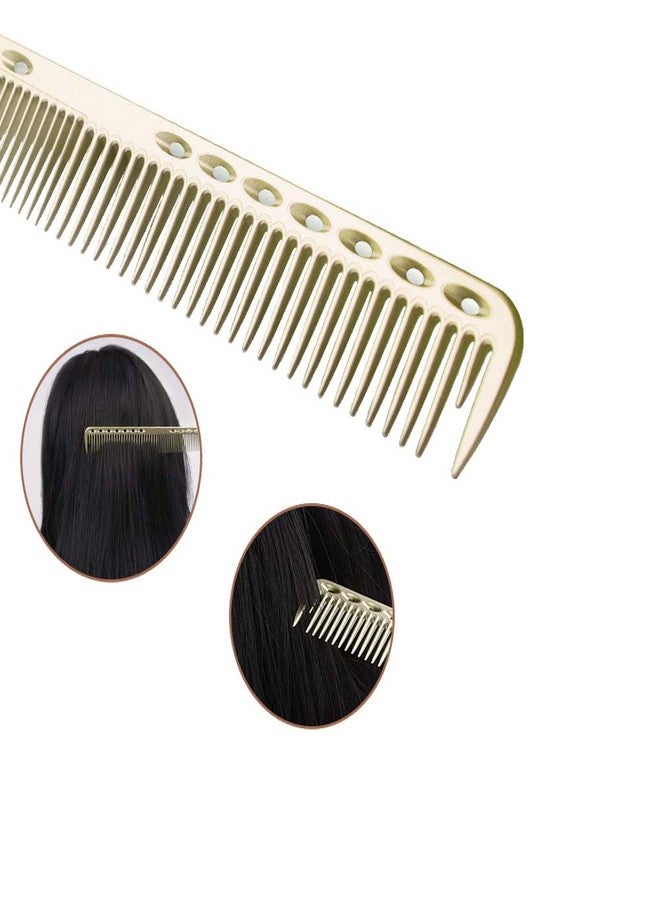 wweenuo 2 pcs Stainless Steel Hair Combs Anti Static Styling Comb Hairdressing Barbers Combs (Gold) - Image 4