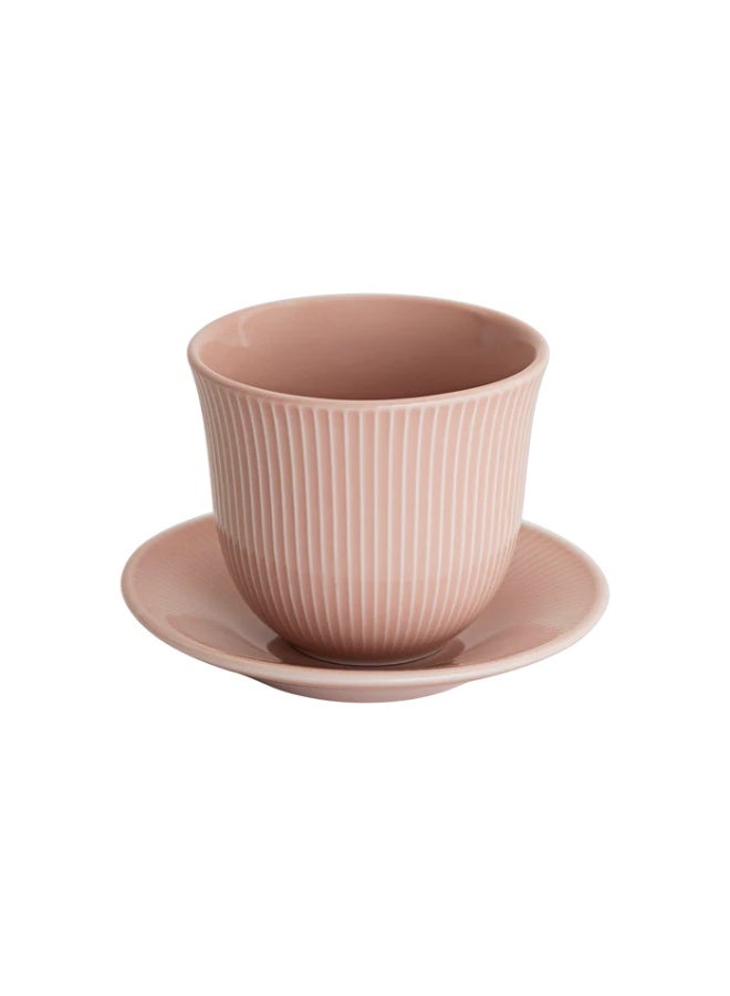 Loveramics Brewers 250ml Embossed Porcelain Tasting Cup With 13cm Plate Pink