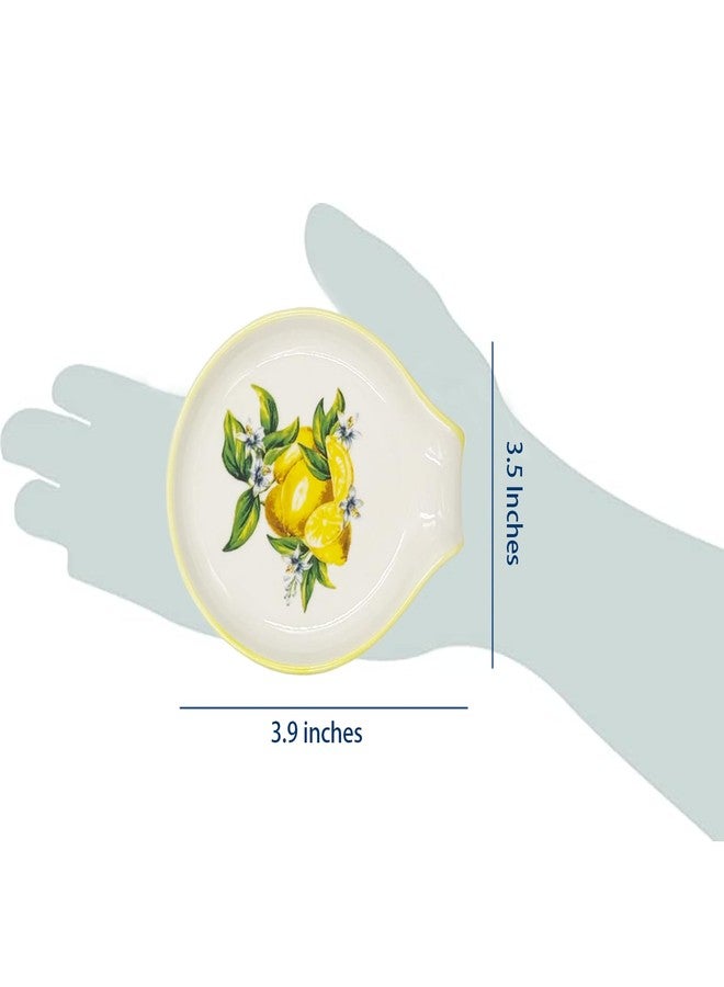 WSKC 4PC Lemon Tea Bag Holder for Used Tea Bag, Coffee & Kitchen Spoon Rest Holder, Teabag Holder Dish, 3.9 X 3.5 Inches - Image 3