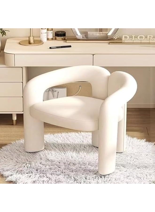 JOMILA Modern Minimalist Design Single Sofa - Comfy and Fluffy Vanity Chair, Elegant Furry Makeup Desk Chair for Bedroom, Living Room, or Dressing Room 61x56x78 cm. - Image 2