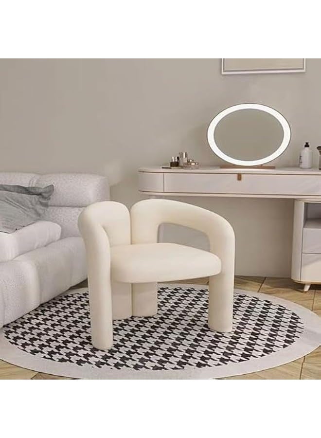 JOMILA Modern Minimalist Design Single Sofa - Comfy and Fluffy Vanity Chair, Elegant Furry Makeup Desk Chair for Bedroom, Living Room, or Dressing Room 61x56x78 cm. - Image 2