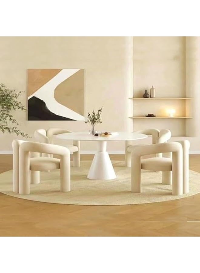 JOMILA Modern Minimalist Design Single Sofa - Comfy and Fluffy Vanity Chair, Elegant Furry Makeup Desk Chair for Bedroom, Living Room, or Dressing Room 61x56x78 cm. - Image 3