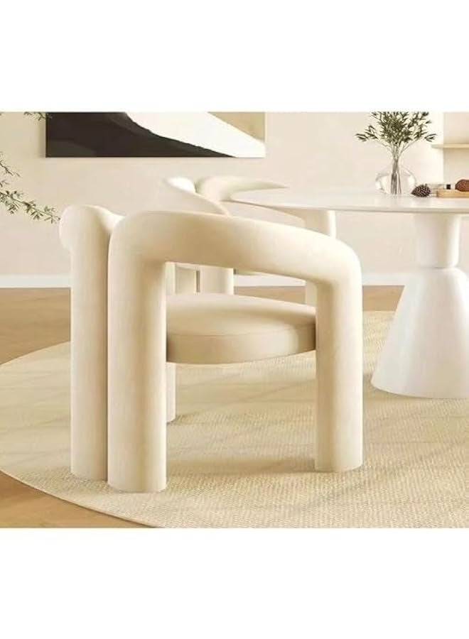 JOMILA Modern Minimalist Design Single Sofa - Comfy and Fluffy Vanity Chair, Elegant Furry Makeup Desk Chair for Bedroom, Living Room, or Dressing Room 61x56x78 cm. - Image 4