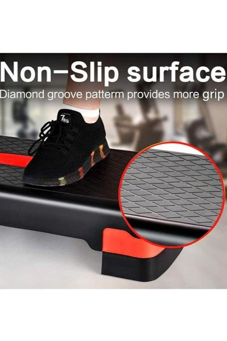 Generic Fitness Pedal Adjustable Aerobic Exercise Pedal Family Yoga Private Teaching Pedal Children's Jumping Exercise Fitness Equipment Red Black  - Image 3