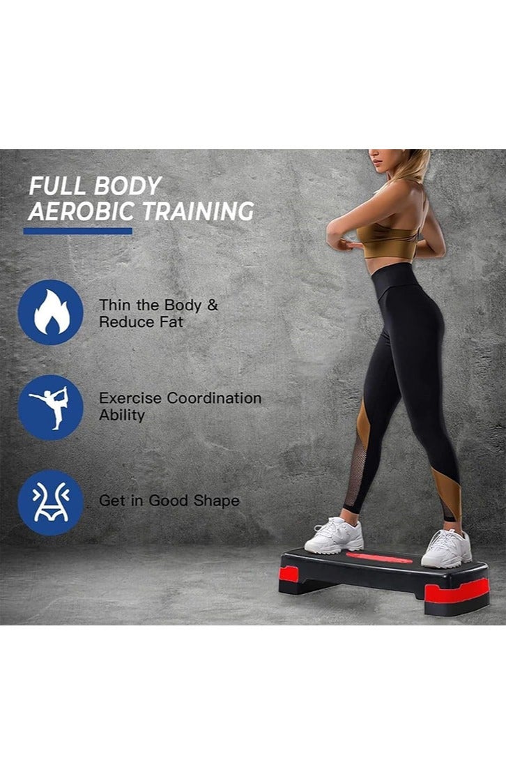 Generic Fitness Pedal Adjustable Aerobic Exercise Pedal Family Yoga Private Teaching Pedal Children's Jumping Exercise Fitness Equipment Red Black  - Image 5