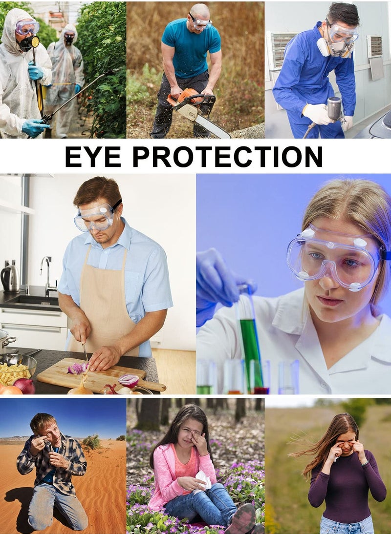 SYOSI - 2 Pcs Safety Goggles Protective Lab Eye Protection Stylish Round UV400 Transparent Blue Light for Men Womens - Image 1