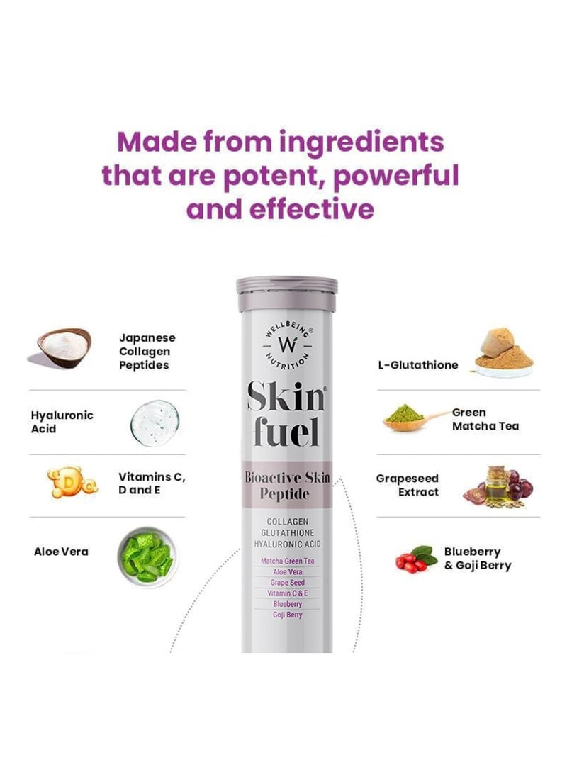WELLBEING NUTRITION Fuel Skin Collagen Builder, L-Glutathione, Hyaluronic Acid Pack of 6  - Image 2
