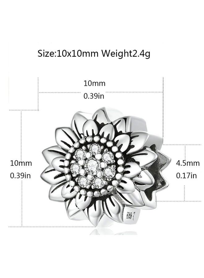 LAMOONY Sunflower Charm 925 Sterling Silver Sun Charm Flower Charm Love Gift Charm for Pandora Charm Bracelet (Sunflower A) - Image 2