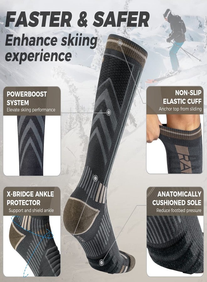Rahhint Alpaca Wool Winter Warm Ski Socks for Men Women Cold Weather Compression Thermal Socks 2 Pairs for Snowboard Hiking - Image 3