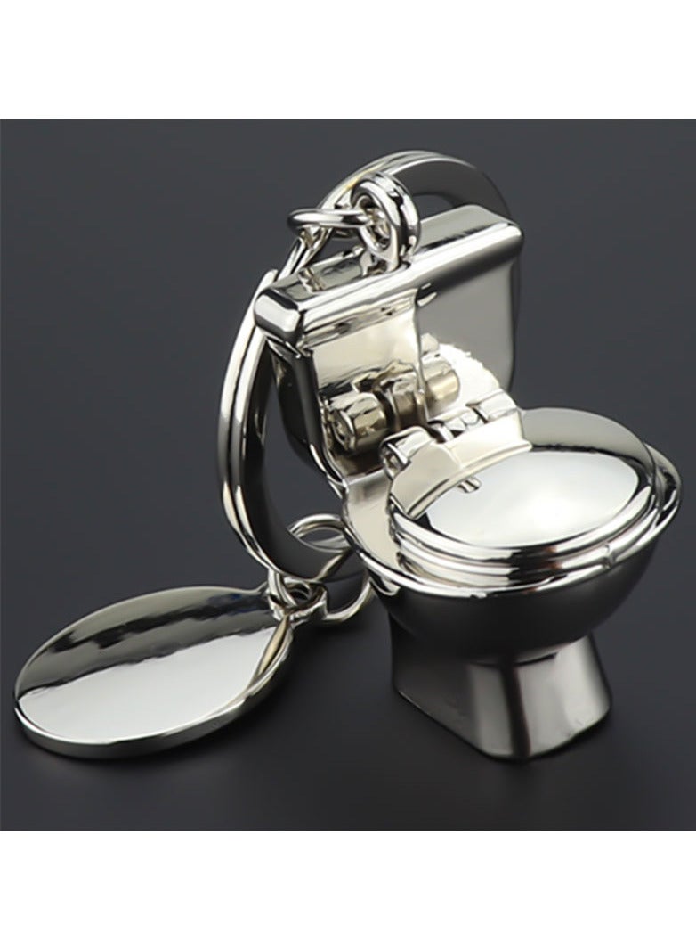 Coffee keychain toilet seat silver - Image 1