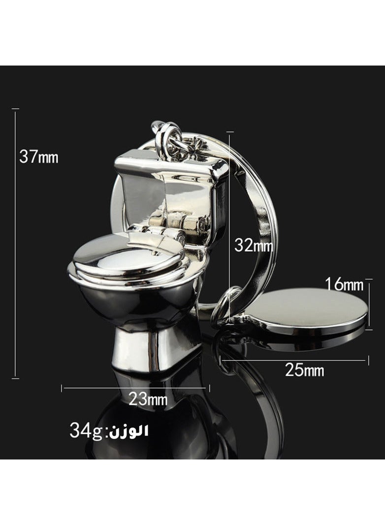 Coffee keychain toilet seat silver - Image 3