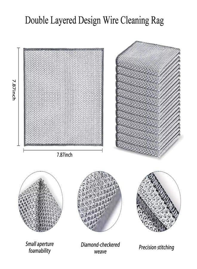 YinQin 10 PCS Double Layer Stainless Steel Wire Cleaning Cloths for Kitchen - Image 5