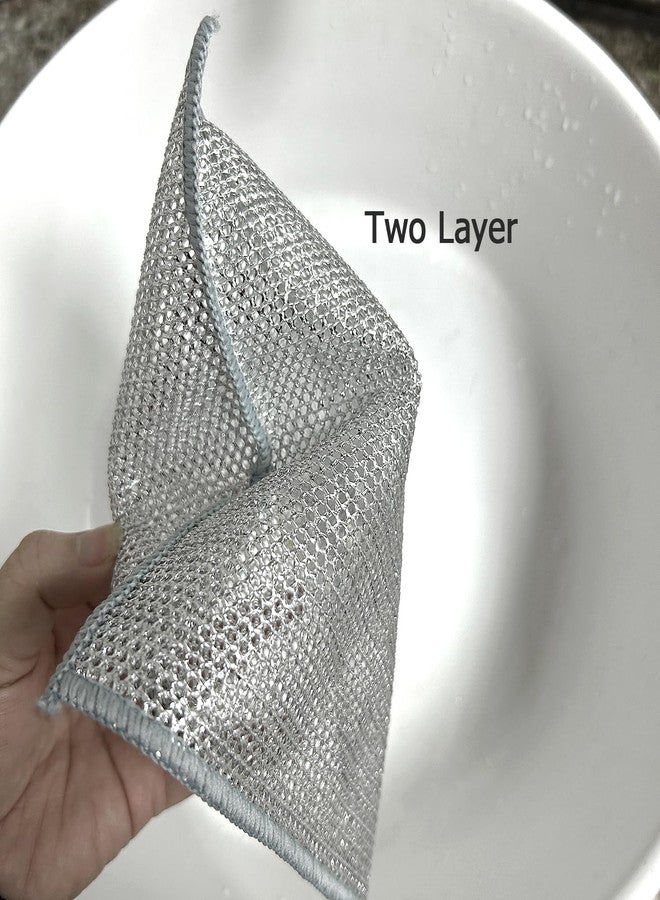 YinQin 10 PCS Double Layer Stainless Steel Wire Cleaning Cloths for Kitchen - Image 4