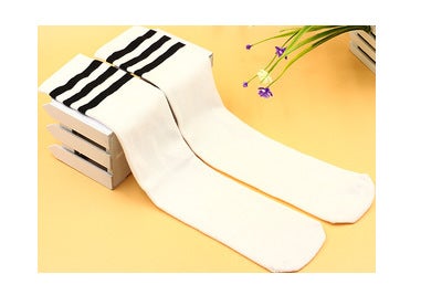 Generic Kids Running Band  Wrist Set - Sporty Headwear Black striped socks with white background 