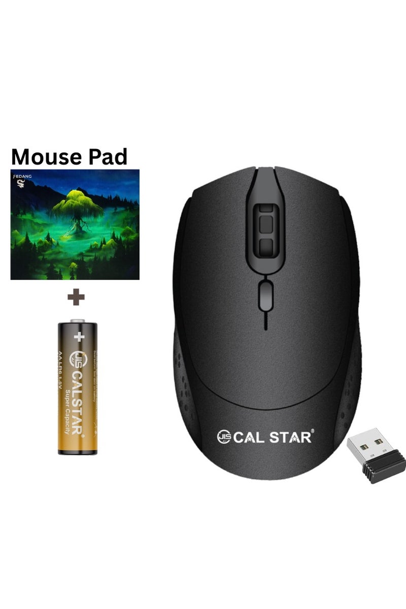 CAL STAR HK-70 Wireless Mouse – Ergonomic Design, 1600 DPI Precision, 4-Button, USB Nano Dongle – Compatible with PC, Mac, Laptop, Tablet – Extra Large Battery, Comfortable, Ambidextrous for Office & Travel - Image 1