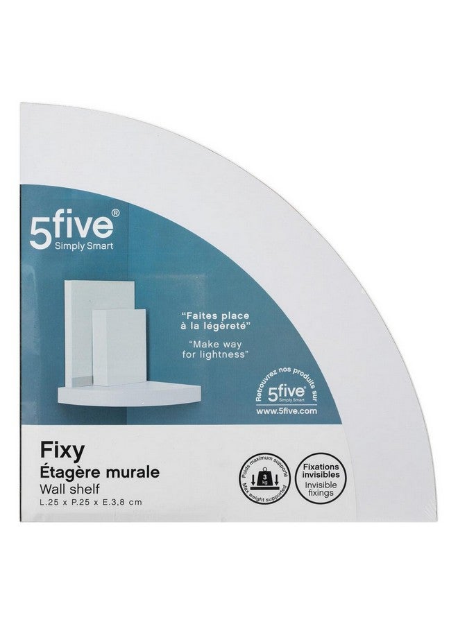 Five Simply Smart Fixy Invisible Fixation Corner Wall Shelf White 3.8 x 25 x 25 cm 181396B - Image 3