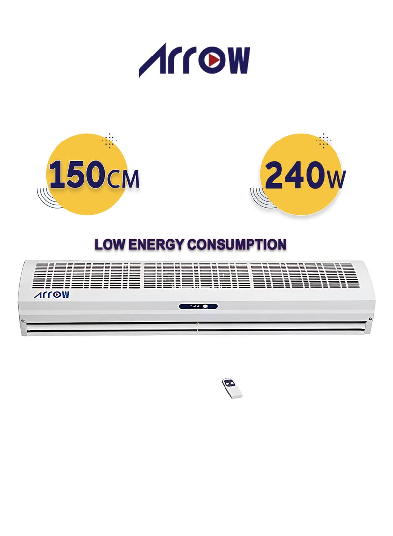 Arrow Air Curtain - 150 cm - With Remote Control - 240 Watts - Low Energy Consumption - Ergonomic Design - Powerful Air Flow - White - RO-150CARC - Image 1