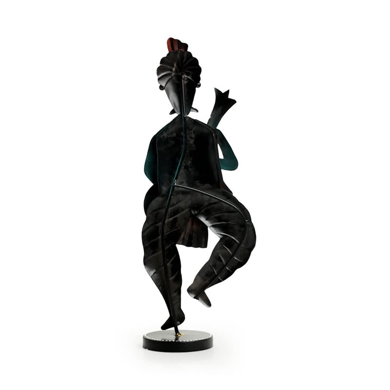 ExclusiveLane ExclusiveLane Rajasthani Sitar Musician Iron Handpainted Decorative Showpieces for Home Decor Living Room Showcase Show Pieces Items for Home Decoration 176 Inch  - Image 4