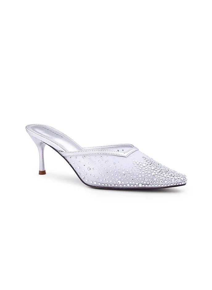 Crystal Embellished Mule Heels
