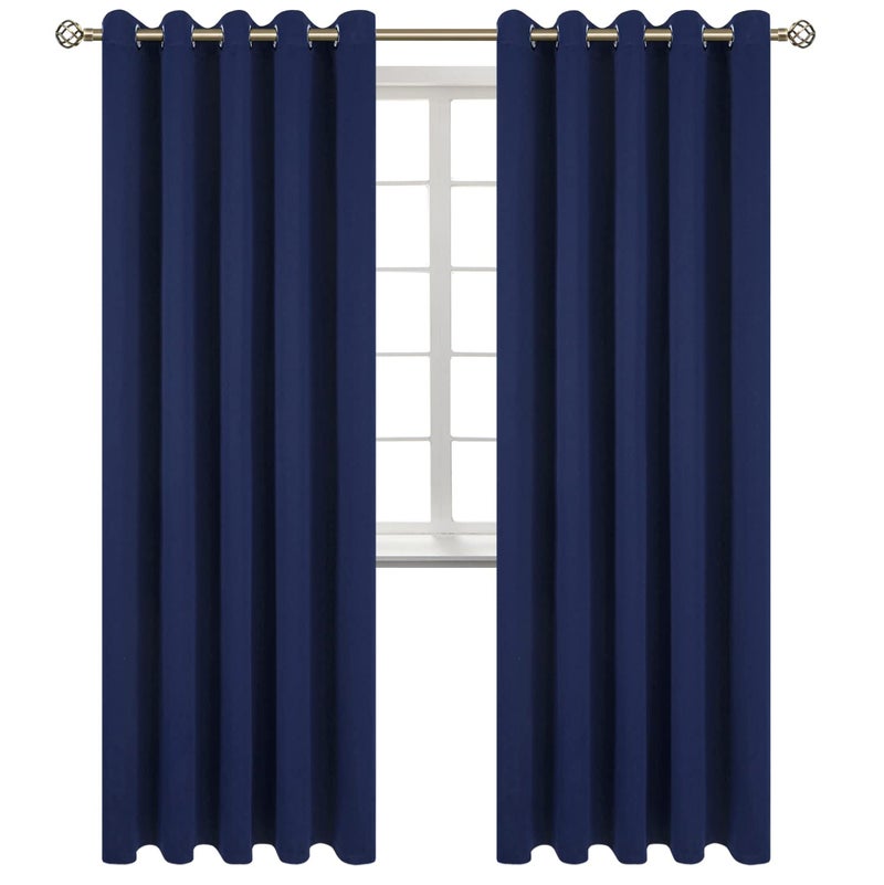 BGment Blackout Curtains for Bedroom  Grommet Thermal Insulated Room Darkening Curtains for Living Room Set of 2 Panels 70 x 84 Inch Navy Blue