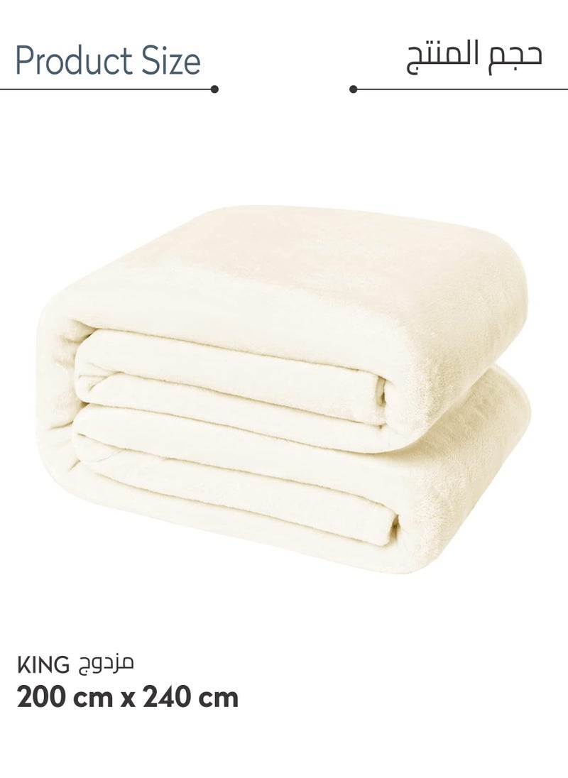 Donetella - Fleece Blanket King Size(200 X 240 CM) Super Soft Throw Blanket With 300 GSM Best Lightweight Warm Plush Throws For Bed, Sofa,Couch And Camping,Satin Linen - Image 1