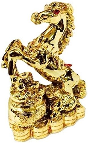 GJ Polyresin Single Horse Small Size Gold Colour - 6 cm - Image 5