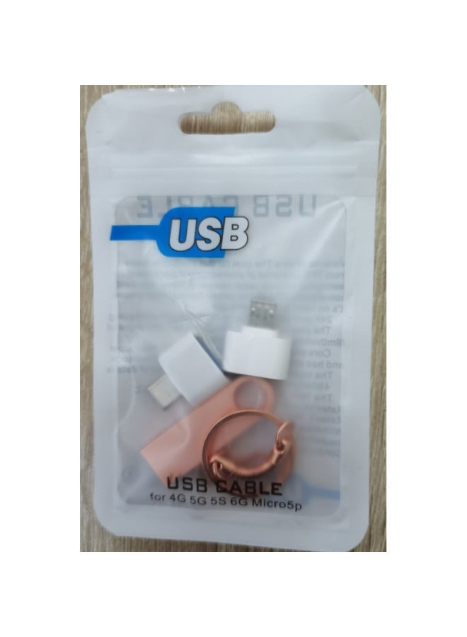 Direct Metal U Disk Waterproof 8g 16g 32g 64g Lettering LOGO Gift Disk-Color:Pink + Adapter-Capacity:128GB  - Image 1