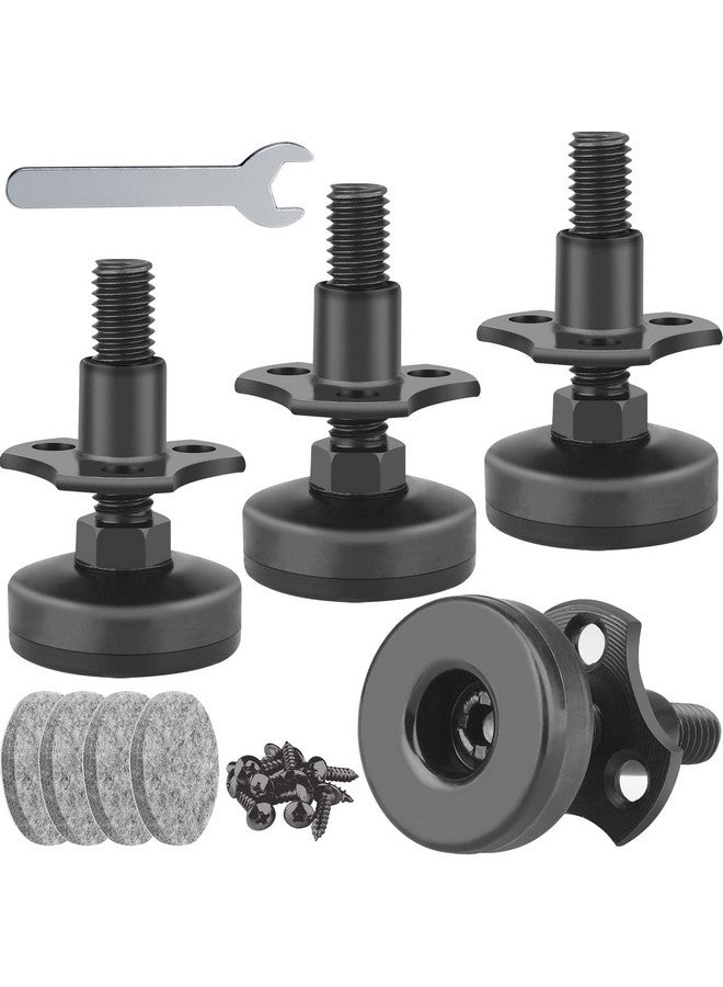 Anwenk Adjustable Leveling Feet Furniture Levelers Table Feet Heavy Duty Leg Levelers for Cabinets Sofa Tables Chairs,Support 1320LBs, T-Nut Kit 3/8”-16 Thread, Large Base- 4 Pack, Black - Image 1