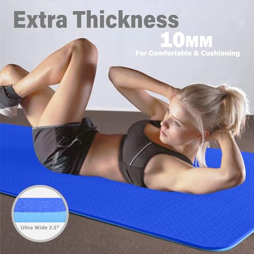 WErFIT Yoga Mat for Man and Woman with Cover Bag | 10mm Gym Mats, Extra Thick, Dual Layer, Anti-Slip, Eco-Friendly, Sweat Resistant | Exercise mat for for Home Workout, Yoga & Gym - Image 4