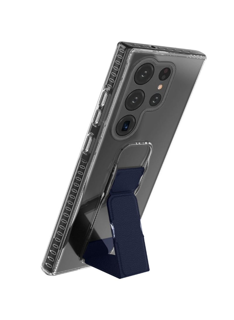 Wtech Shockproof Airbag Hand Grip Clear Case Cover with Built-in Iron Piece Magnetic Holder For Samsung Galaxy S23 Ultra 2023 Navy Blue - Image 4