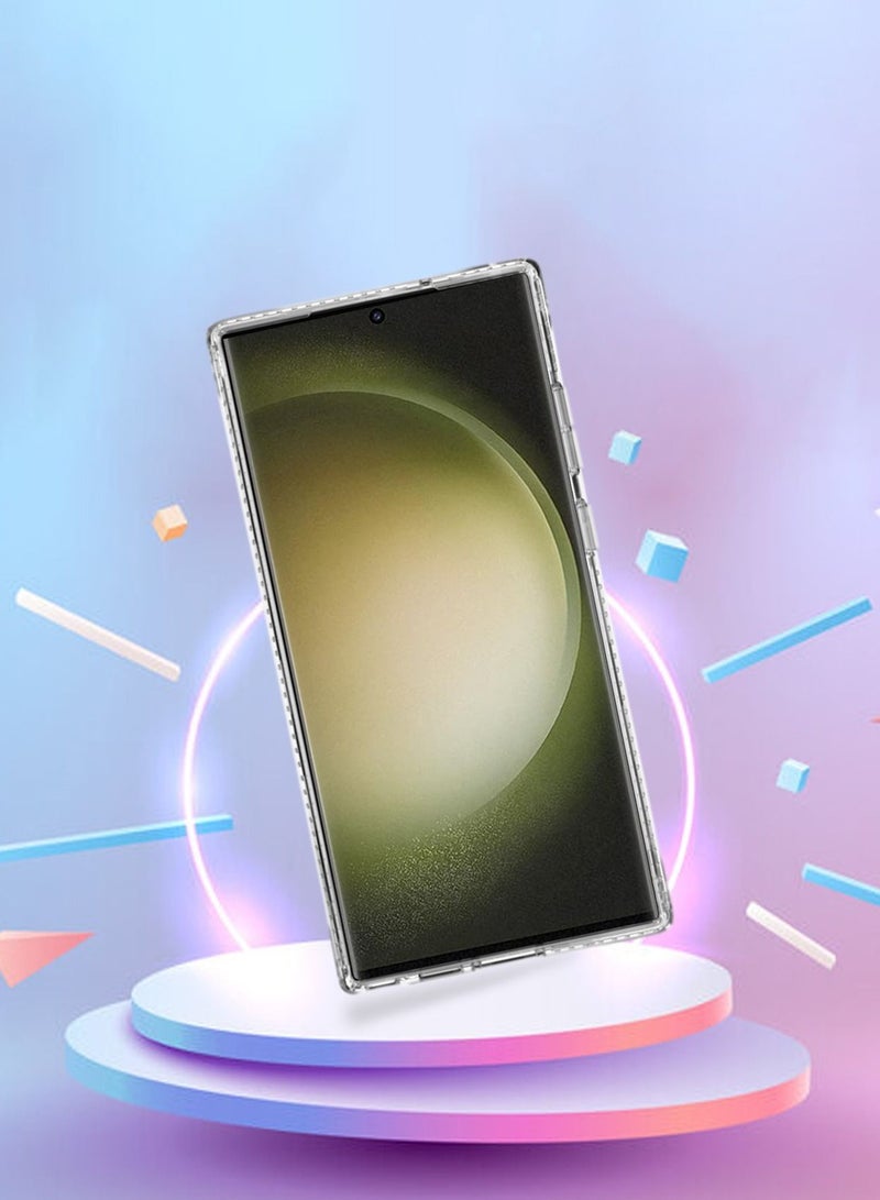 Wtech Shockproof Airbag Hand Grip Clear Case Cover with Built-in Iron Piece Magnetic Holder For Samsung Galaxy S23 Ultra 2023 Navy Blue - Image 3