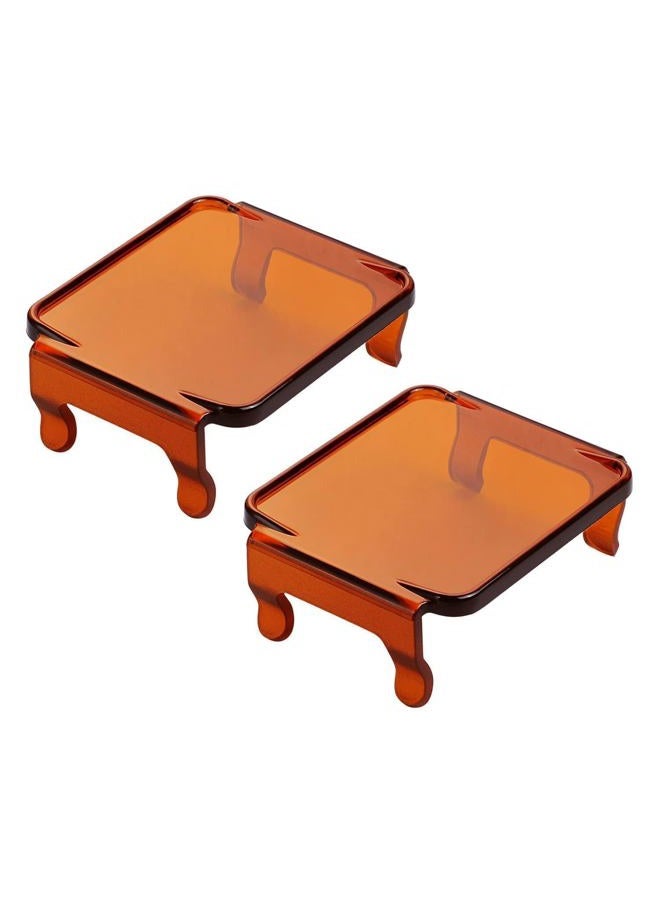 AKD Part 3 Inch Amber LED Pods Covers 2PCS Square LED Cube Lights Covers PC Protective Light Bar Lens Covers Amber Fog Light Pods Covers - Image 1