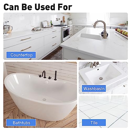 DWIL Tub Paint, Tub and Tile Refinishing Kit 33oz with Tools, Tile Refinishing Kit White Bathtub Paint Water Based &Low Odor, Easy to Use Sink for Bathroom Kitchen, Semi-Gloss White, 50-55sq.ft - Image 5