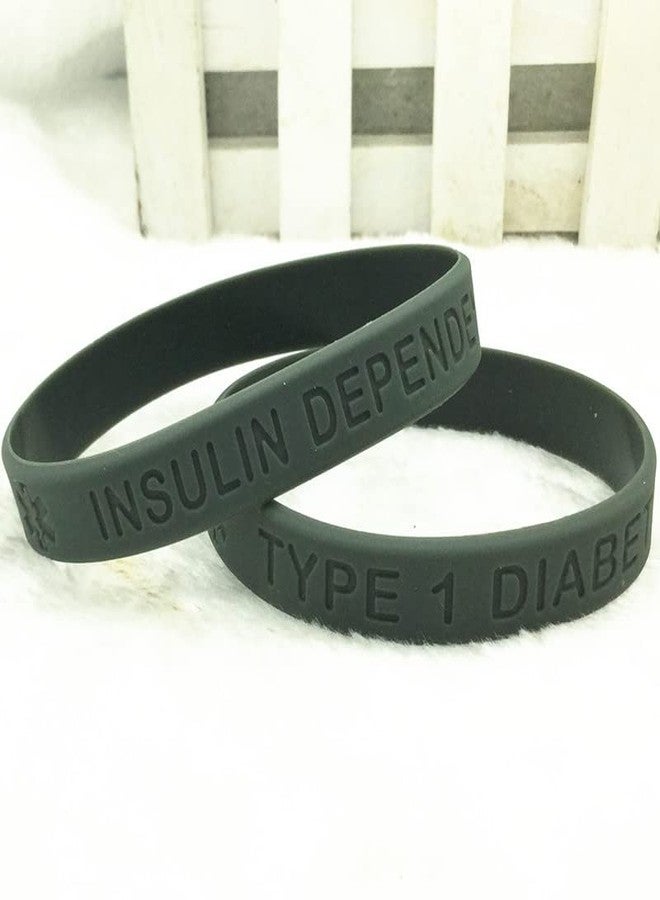 JOYID "TYPE 2 DIABETIC Rubber Diabetes Medical Alert Emergency ID Wristband Bracelet For Women Men (4pcs TYPE2) - Image 5