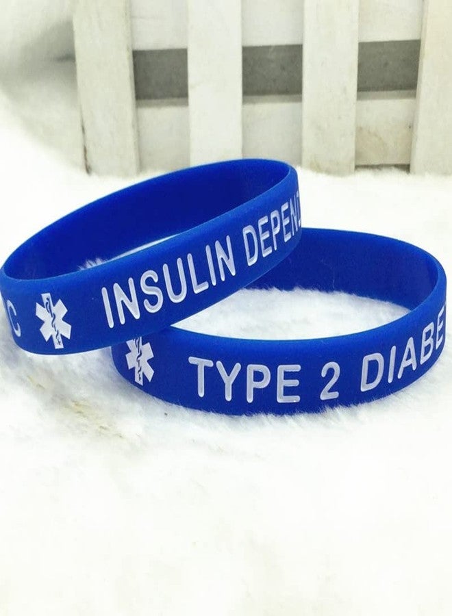 JOYID "TYPE 2 DIABETIC Rubber Diabetes Medical Alert Emergency ID Wristband Bracelet For Women Men (4pcs TYPE2) - Image 4