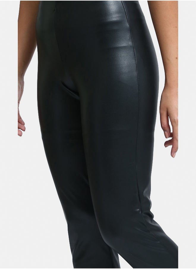 RAVIN Solid Faux Leather Leggings  - Image 3