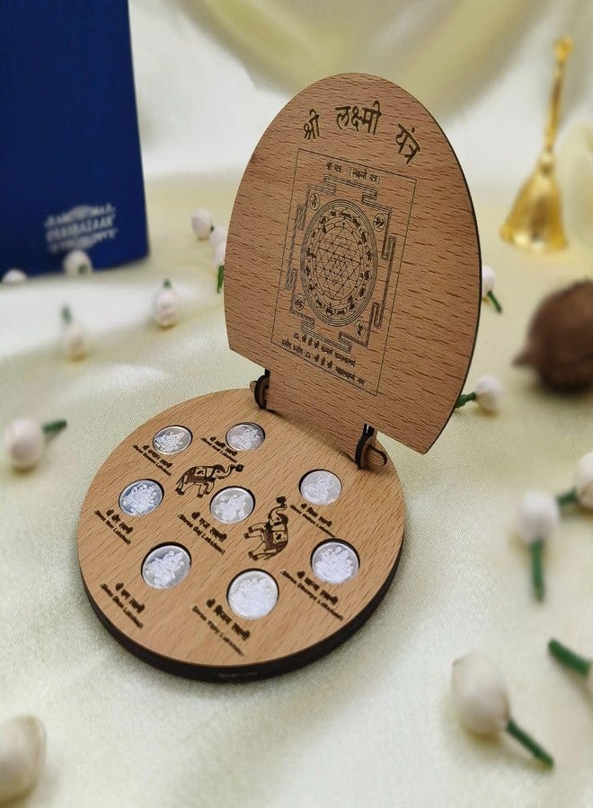 Osasbazaar Pure Silver Ashta Lakshmi Coins for Puja, Temple At Home, Workplace and Gifting - 99% Pure - 8 Gms, Silver Color, Set of 8 Coins - Image 3