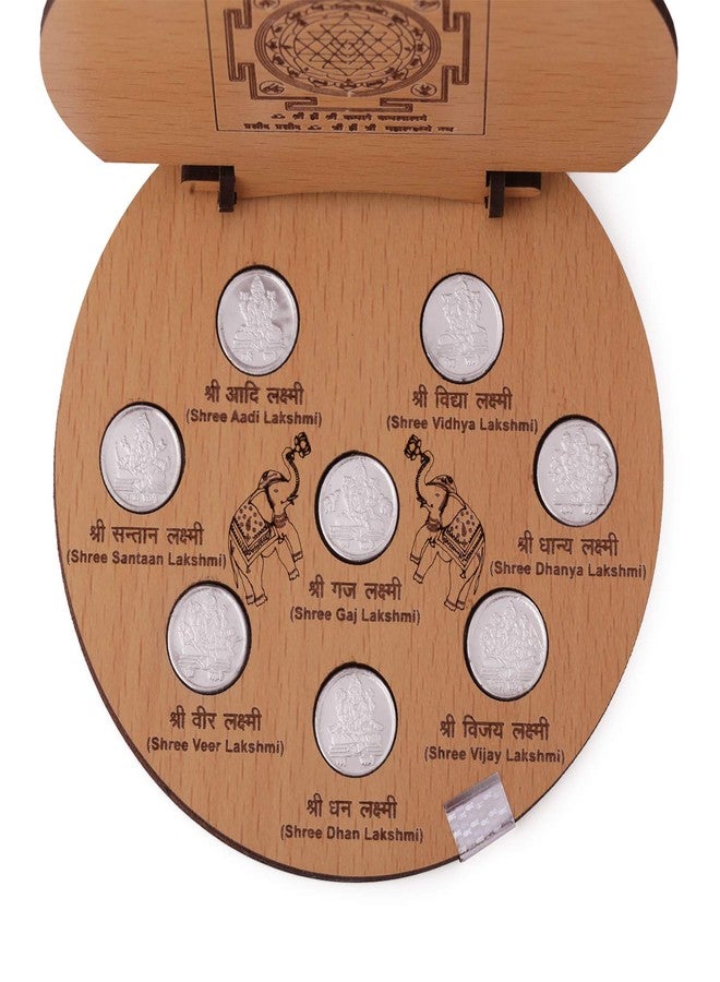 Osasbazaar Pure Silver Ashta Lakshmi Coins for Puja, Temple At Home, Workplace and Gifting - 99% Pure - 8 Gms, Silver Color, Set of 8 Coins - Image 4