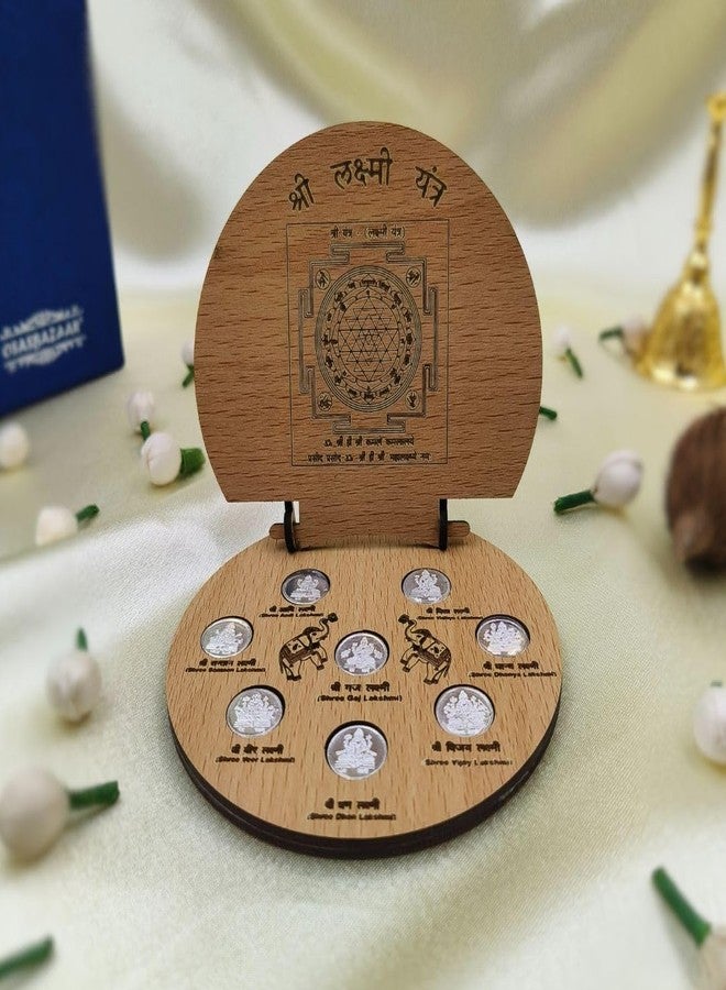 Osasbazaar Pure Silver Ashta Lakshmi Coins for Puja, Temple At Home, Workplace and Gifting - 99% Pure - 8 Gms, Silver Color, Set of 8 Coins - Image 2