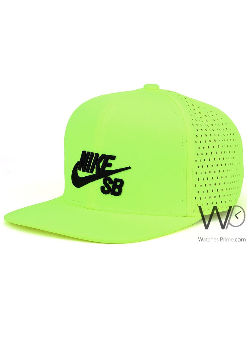 NIKE ORIGINAL Snapback Nike sb Flat Cap Hyper Green reflective Cotton Hip Hop Hat  - Image 1