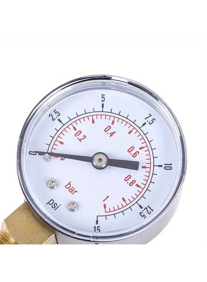 Durable Metal Low Pressure Gauge 50mm Dial 0 15 PSI 1 4 BSPT Connection - Image 3