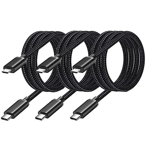 Pofesun Micro USB to USB C Cable 33ft 3 Pack Braided USBC to Micro USB Cable 24A Charging 480Mbps Data TransferTypeC to USB Micro Android Charger Cable for KindlePS4 Xbox ControllerSamsung S7 S6 S5 - Image 1
