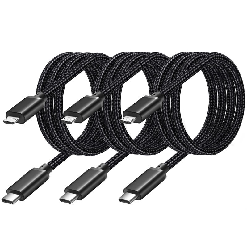 Pofesun Micro USB to USB C Cable 33ft 3 Pack Braided USBC to Micro USB Cable 24A Charging 480Mbps Data TransferTypeC to USB Micro Android Charger Cable for KindlePS4 Xbox ControllerSamsung S7 S6 S5 - Image 2