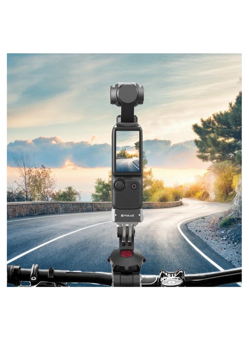 SOLARAE قاعدة شاحن OSMO Pocket 3، قاعدة مثبت من سبائك الألمنيوم، لـ DJI Pocket 3، ثقب مل threaded 1/4 في الأسفل وموصل Gopro للتوصيل بالحامل الثلاثي، عصا السيلفي، إلخ - Image 3