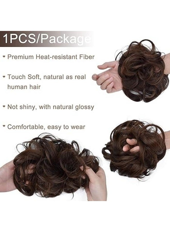 Chanderkash 1PCS Messy Bun Hair Piece Synthetic Hair Extension With Elastic Rubber Band (Brown, Pack of 1) - Image 2