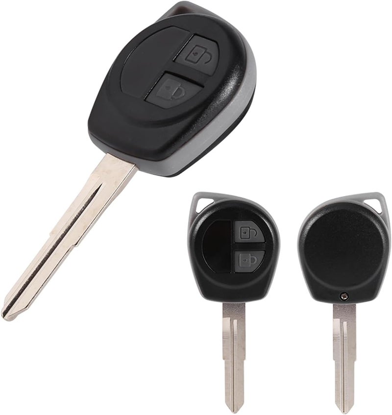 Drfeify Key Remote Shell Case for Vitara Swift Ignis SX4 Liana Alto, 2 Buttons, Black, Uncut Vane/Wing, DIY Replacement Option - Image 5
