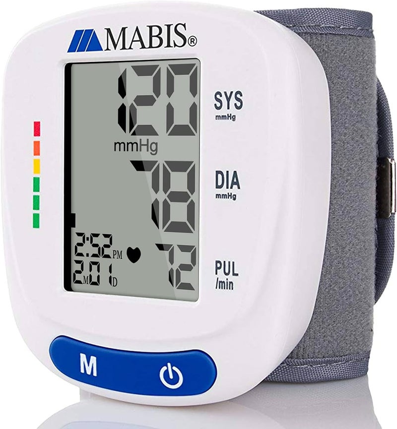 Mabis Digital Premium Wrist Blood Pressure Monitor with Automatic Wrist Cuff that Displays Blood Pressure Pulse Rate and Irregular Heartbeat Stores up to 120 Readings - Image 1
